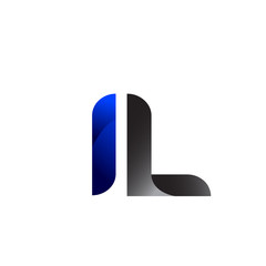 Modern Simple Initial Logo Vector Blue Grey IL