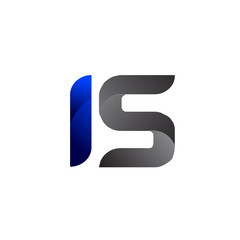 Modern Simple Initial Logo Vector Blue Grey IS
