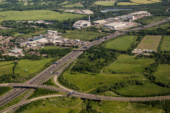 Aerial View M25, West London