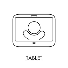 Tablet PC icon symbol flat style vector illustration