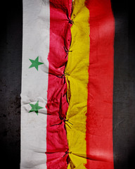 Two flag. Syria - Germany relations