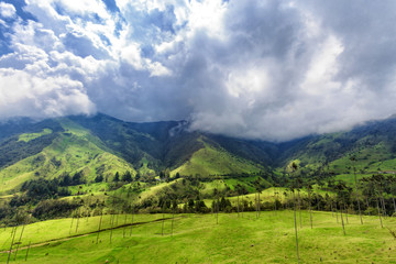 Dramatic clouds over Cocora Valley near Salento, Colombia.