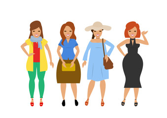 pretty fashionable women wearing clothes