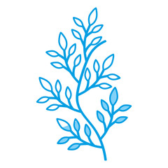 stem with leaves icon over white background vector illustration