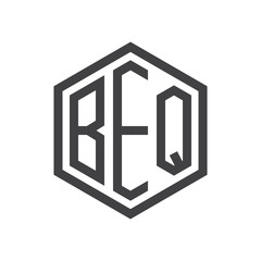 three-letter initials hexagon logo black