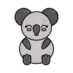 kawaii koala animal icon over white background vector illustration