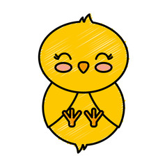 kawaii chicken animal icon over white background vector illustration