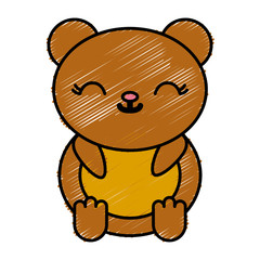 kawaii bear animal icon over white background vector illustration