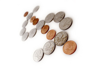 Coins in form of Dollar Sign