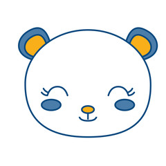 kawaii bear animal icon over white background vector illustration