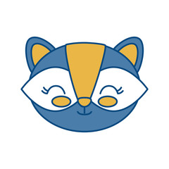 kawaii raccoon animal icon over white background vector illustration