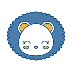 kawaii lion animal icon over white background vector illustration