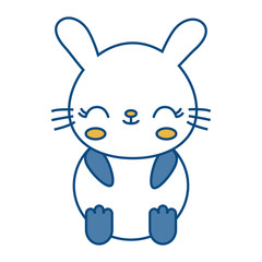 kawaii rabbit animal icon over white background vector illustration