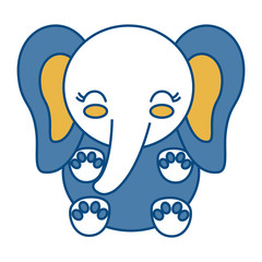 kawaii elephant animal icon over white background vector illustration