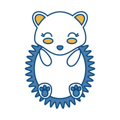 kawaii porcupine animal icon over white background vector illustration