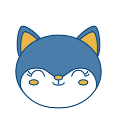 kawaii fox animal icon over white background vector illustration