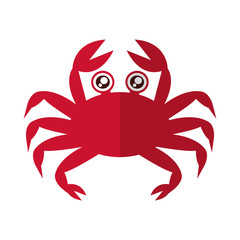crab icon over white background colorful design vector illustration