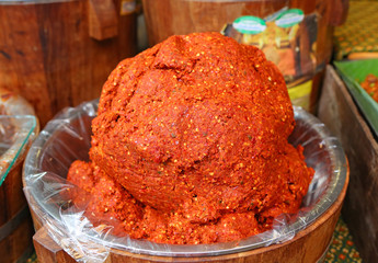 Asian herbs, curry paste.