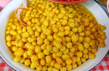 star gooseberry pickled by water salt and sugar.