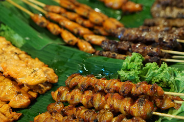 night market in thailand food 2 go with chicken pork