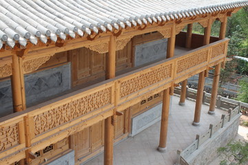 Fototapeta na wymiar Asian Buddhist Temple Architecture in Qinghai China Asia