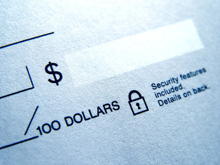 Closeup of Blank Check