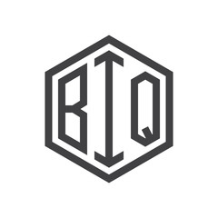 three-letter initials hexagon logo black
