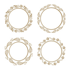 Vector floral vintage frames set