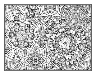 Fantasy decorative pattern page for antistress coloring