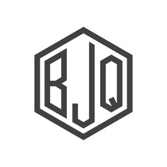 three-letter initials hexagon logo black