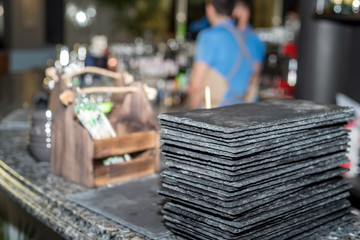 Black graphite sushi slate boards