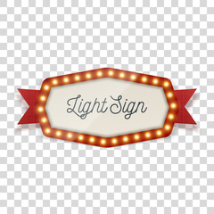 Light Signage with glow Lamps and Ribbon