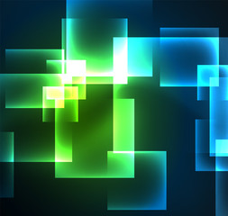 Obraz premium Dark background design with squares and shiny glowing effects