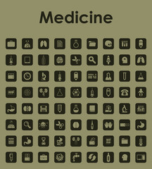 Set of medicine simple icons