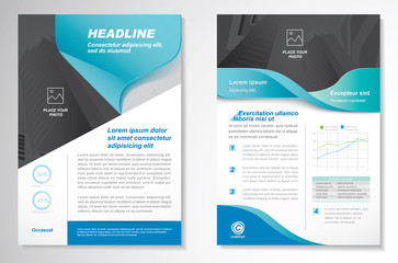 Vector Brochure Flyer design Layout template, size A4, Front page and back page, infographics. Easy to use and edit.
