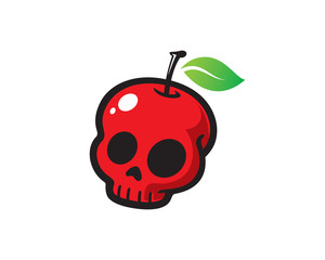 Apple Skull Logo Template Design Vector, Emblem, Design Concept, Creative Symbol, Icon