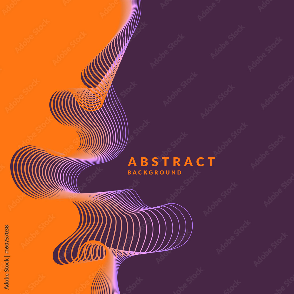 Aufkleber abstract background with dynamic linear waves. vector illustration in flat style