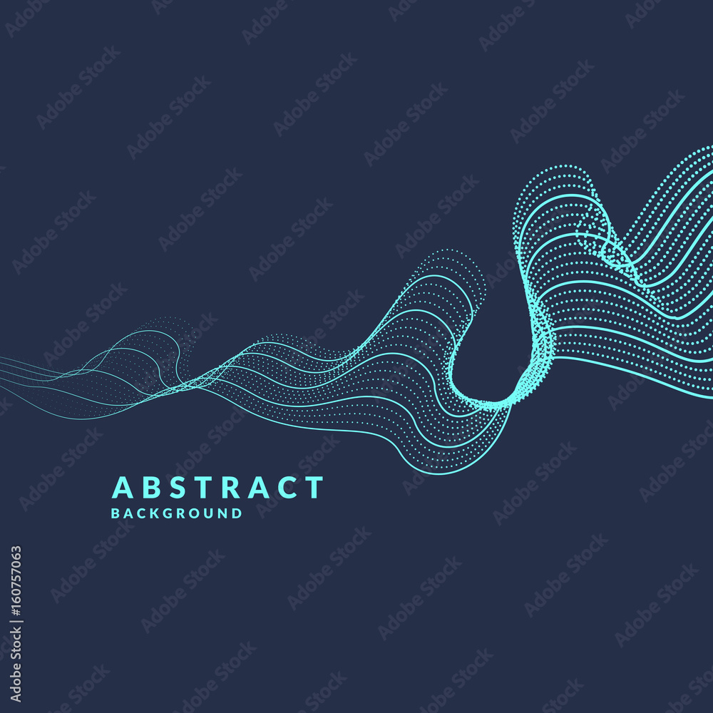 Aufkleber vector abstract background with a colored dynamic waves, line and particles. illustration in minimal