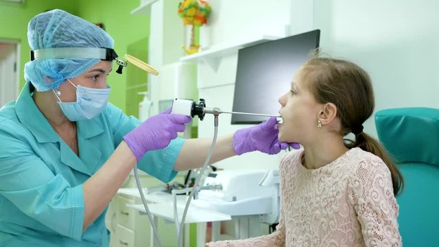 medical examination child by doctor, inpatient treatment, healthy kid, children's polyclinic, painless manipulation, preventive procedures, first aid, Preventive inspection at child reception at ENT