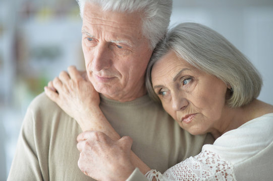 Portrait Of Sad Senior Couple