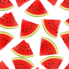 Seamless background with watermelon slices. Vector illustration. design for greeting card and invitation of seasonal summer holiday - 160760201