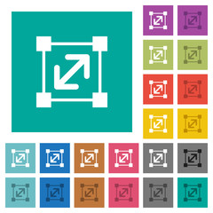 Resize element square flat multi colored icons