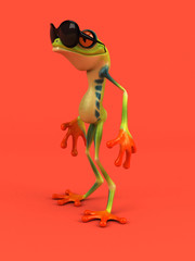 Cartoon frog - 3D Illustration