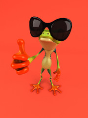 Cartoon frog - 3D Illustration