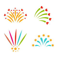 Firework vector illustration celebration holiday event night explosion light festive party