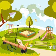 Park and playground cartoon