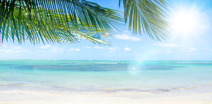 Holidays, tourism, happiness, joy, relaxing, time out, meditation: dream vacation at a secluded beach in the Caribbean :) 