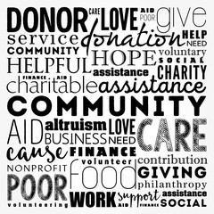 Obraz premium Community word cloud collage, social concept background