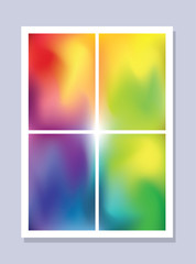 Abstract vivid gradient background layout with frame. For banners, promo, covers, packaging, etc. Vector illustration.