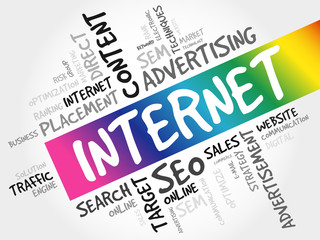 INTERNET word cloud collage, business concept